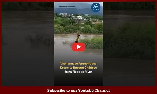 Vietnamese Farmer Uses Drone to Rescue Children from Flooded River