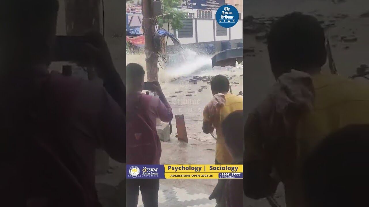 Guwahati: Water pipe burst at Hengrabari creates ruckus