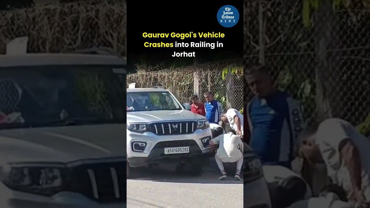 Gaurav Gogois Vehicle Crashes into Railing in Jorhat