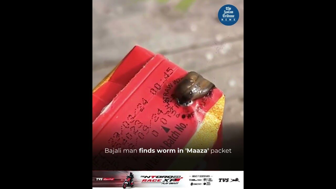 Bajali man finds worm in Maaza packet