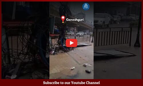 Parts of Guwahati under water following rainfall.