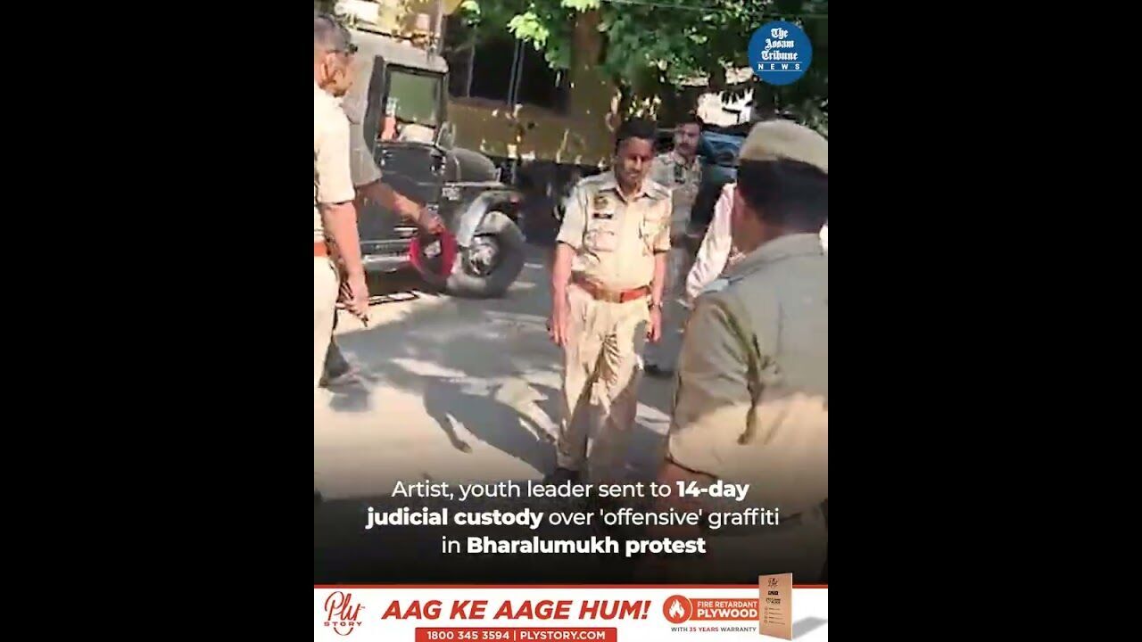 Artist, youth leader sent to 14-day judicial custody over offensive graffiti