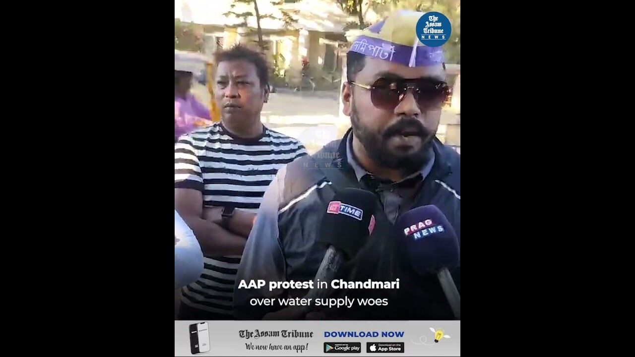 AAP protest in Chandmari over water supply woes