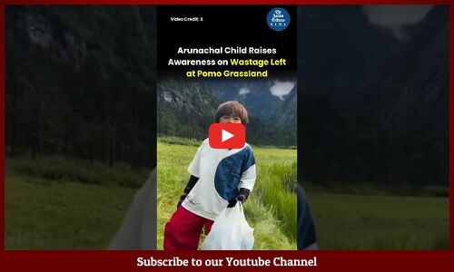 Arunachal Boy Spreads Awareness about Garbage Left behind by tourists at Pomo Grassland