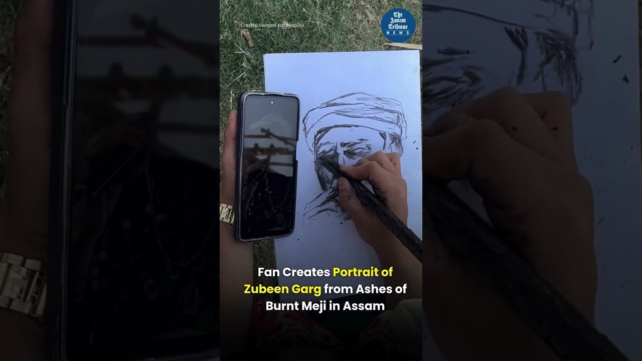 Fan Creates Portrait of Zubeen Garg from Ashes of Burnt Meji in Assam