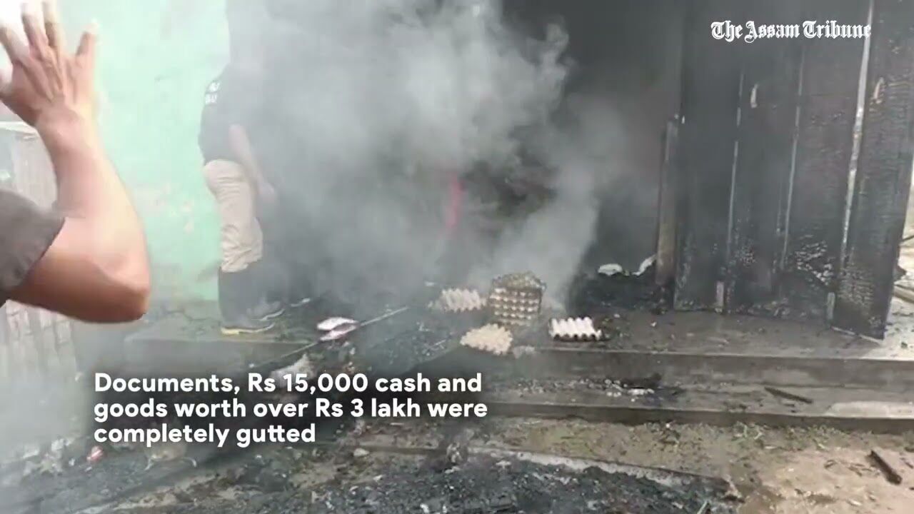 Massive fire breaks out at grocery store in Biswanath Chariali