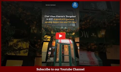 Chef Vikas Khannas drapes NYC Restaurant in Assamese Gamusa