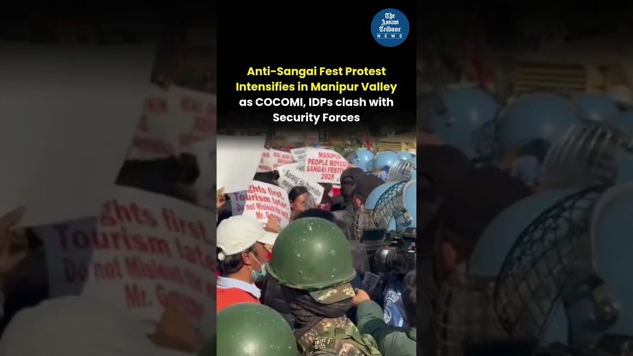 Anti-Sangai Fest protest intensifies in Manipur valley as COCOMI, IDPs clash with security forces