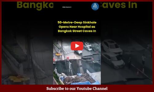 50 Metre Deep Sinkhole Opens Near Hospital as Bangkok Street Caves In