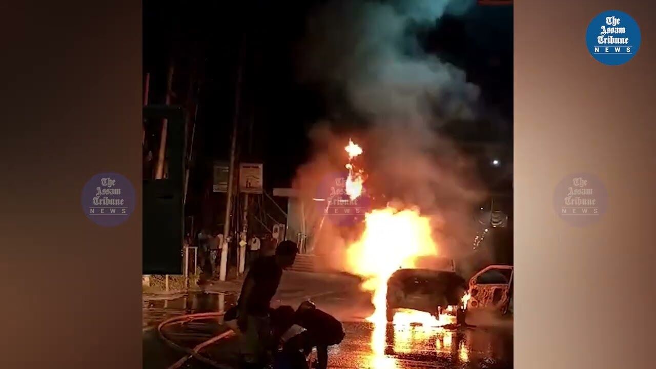 Guwahati: Car catches fire in Ganeshguri; no casualties reported