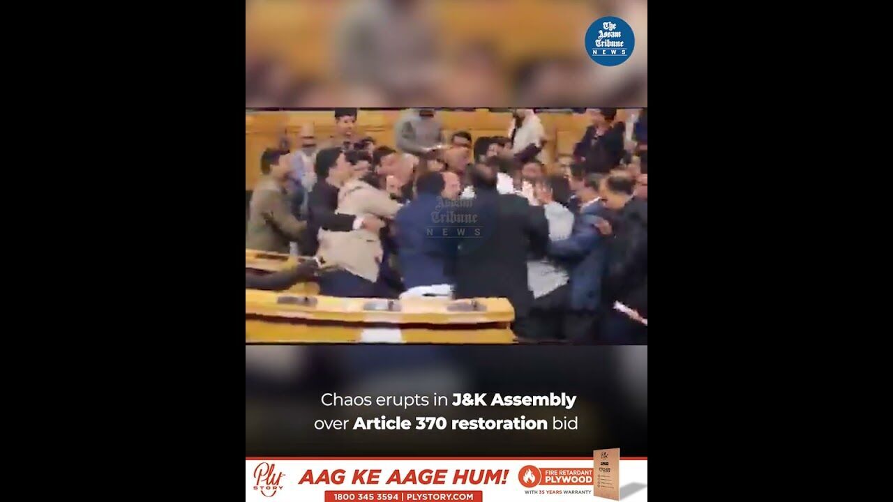 Chaos erupts in J&K Assembly over Article 370 restoration bid